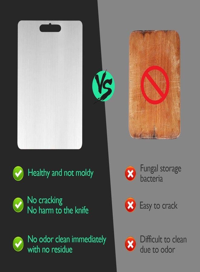 IGRARK Titanium Cutting Board, Cutting Boards For Kitchen, 2 Pack Double-Sided Food-Grade Titanium Cutting Board For Cutting Meats, Fruits And Vegetables - Image 2