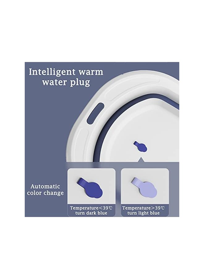 DMG TECH Baby Folding Bathtub Portable Collapsible Toddler Bath Tub With Baby Cushion Temperature Sensor Drain Hole And Bath For Newborn Infant Toddler Sitting Lying Large Safe Bathtub - Image 3