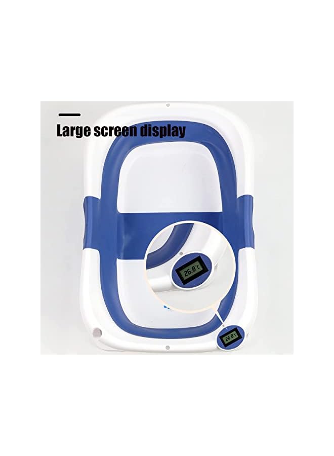 DMG TECH Baby Folding Bathtub Portable Collapsible Toddler Bath Tub With Baby Cushion Temperature Sensor Drain Hole And Bath For Newborn Infant Toddler Sitting Lying Large Safe Bathtub - Image 4