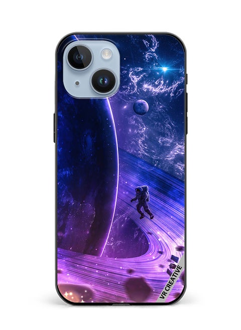 Protective Case Cover For Apple iPhone 15 Plus Galaxy Space Digital Design Multicolour