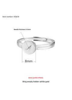 Generic S925 Silver Ring Empty Topping Head With Needle Multi-stone Silver Ring Holder For Men And Women Ring Holder Diy Beeswax Round Bead Ring Holder 