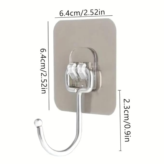 Wipsor Strong Heavy Duty Self Adhesive Transparent Clear Waterproof Sticker Hooks for Wall Without Drilling Clothes Holder Hanging Towel Hanger Mount Combo for Bathroom Kitchen Office(Clip Golden, 5) - Image 4