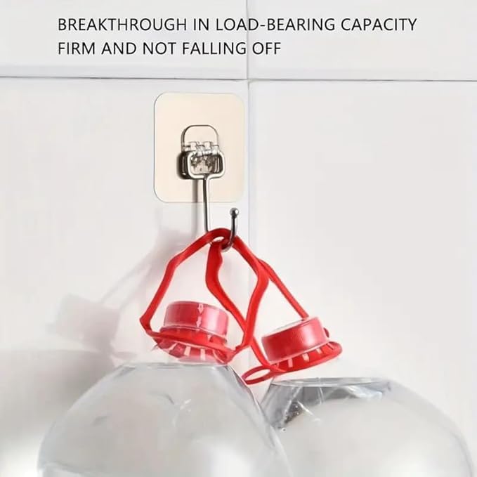 Wipsor Strong Heavy Duty Self Adhesive Transparent Clear Waterproof Sticker Hooks for Wall Without Drilling Clothes Holder Hanging Towel Hanger Mount Combo for Bathroom Kitchen Office(Clip Golden, 5) - Image 3