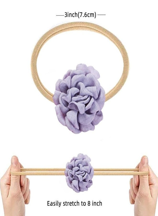 Shivashay 8Pcs Baby Hair Band Flower Headband for Baby Girl, Soft Elastic Hair Bands for Babies, Handmade Cute Floral Baby Hair Band for Baby Girls Toddler, Shower Gift for New Born Baby Girl Boy - Image 2
