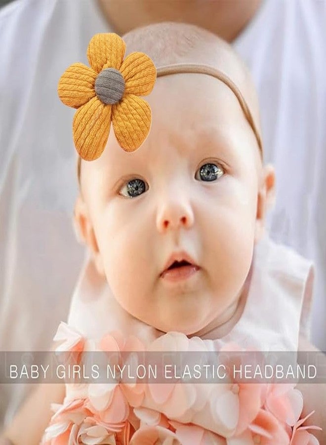 Shivashay 8Pcs Baby Hair Band Flower Headband for Baby Girl, Soft Elastic Hair Bands for Babies, Handmade Cute Floral Baby Hair Band for Baby Girls Toddler, Shower Gift for New Born Baby Girl Boy - Image 3