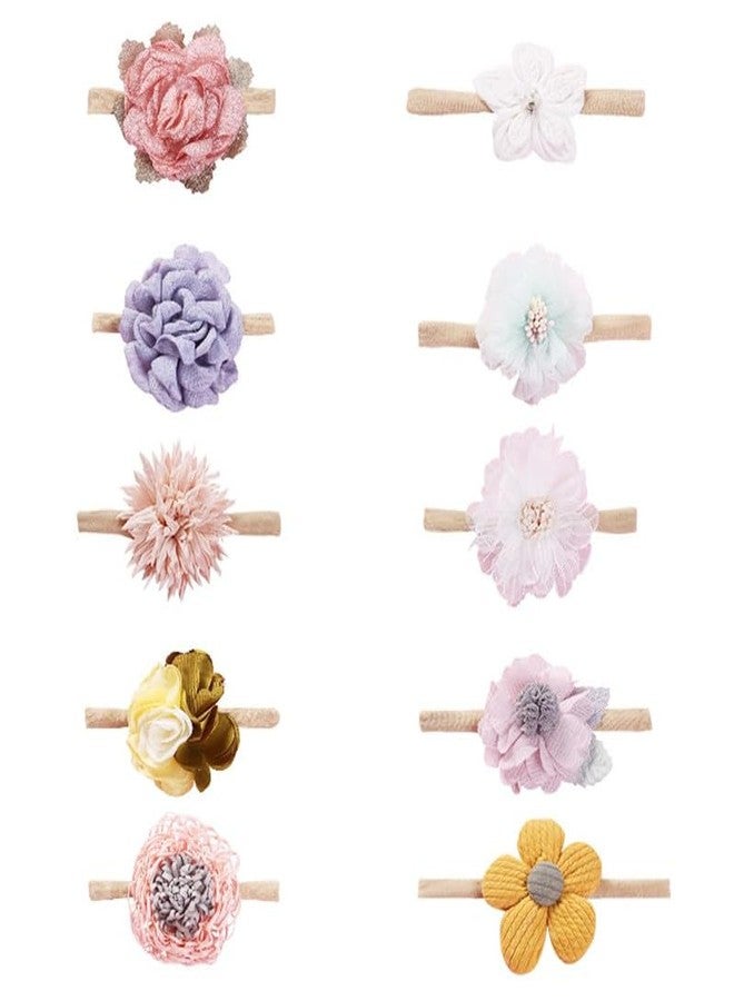 Shivashay 8Pcs Baby Hair Band Flower Headband for Baby Girl, Soft Elastic Hair Bands for Babies, Handmade Cute Floral Baby Hair Band for Baby Girls Toddler, Shower Gift for New Born Baby Girl Boy - Image 1