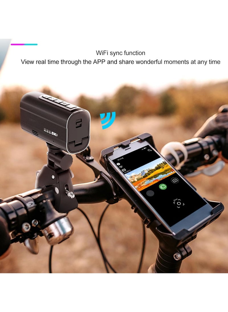 Generic 5K Action Camera, Anti-Shake Wi Fi Action Camera with Luminous Flashlight, Flashlight, 170° Wide Angle, Recording, 1000mAh Battery, Waterproof Vlog Camera for Motorcycle - Image 3