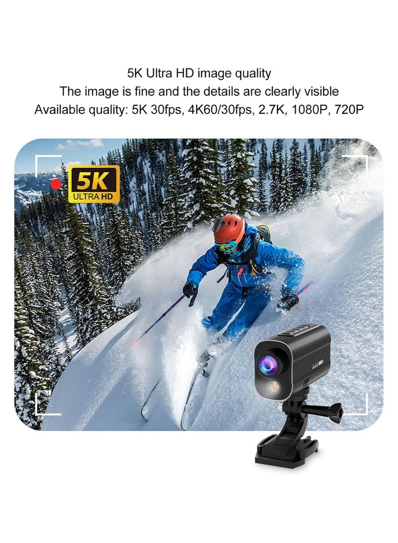 Generic 5K Action Camera, Anti-Shake Wi Fi Action Camera with Luminous Flashlight, Flashlight, 170° Wide Angle, Recording, 1000mAh Battery, Waterproof Vlog Camera for Motorcycle - Image 4