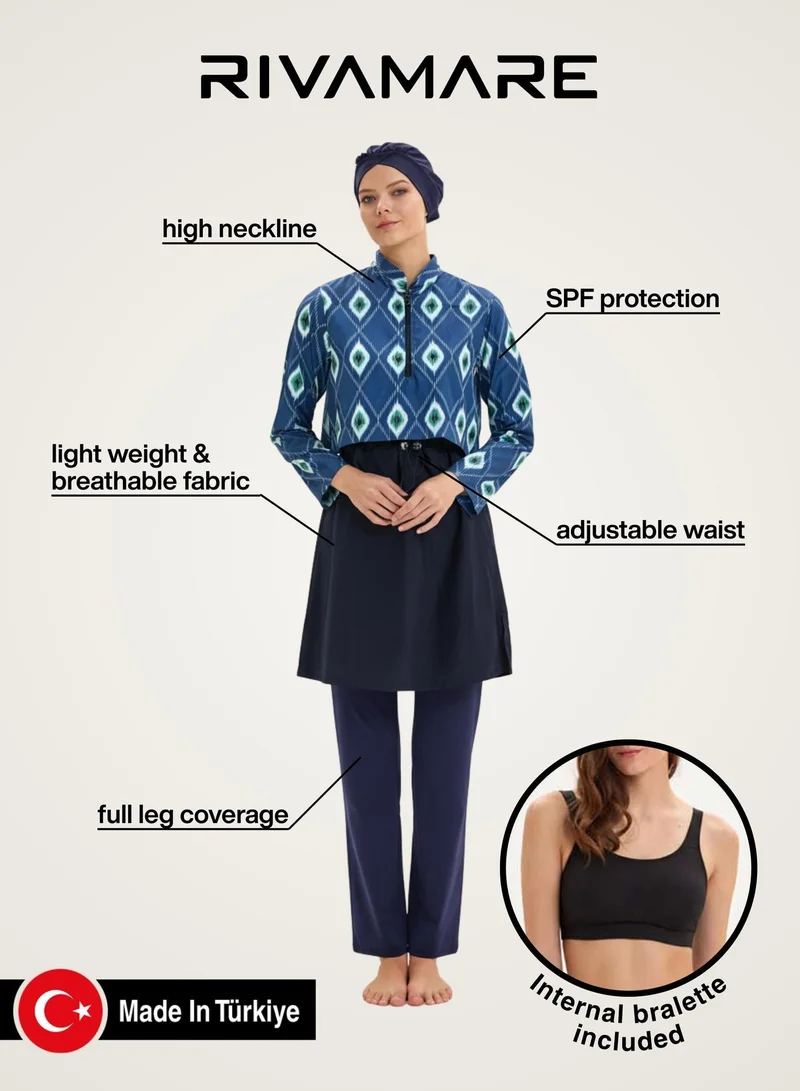 Rivamare  Yasmeen Burkini 4-Piece Modest Swimwear Set for Women | Best Price UAE