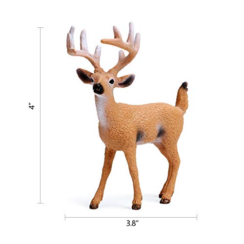RESTCLOUD Deer Figurines Cake Toppers, Deer Toys Figure, Small Woodland Animals Set of 6 - Image 3
