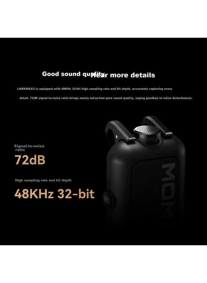 MOMA Mengma Lark Max 2 Wireless Lavalier Microphone, Professional Monitoring Microphone, Ai Noise Reduction, Real-time Internal Recording, Moma Menger One-to Microphone For Interviews And Commercial Shooting - Image 5