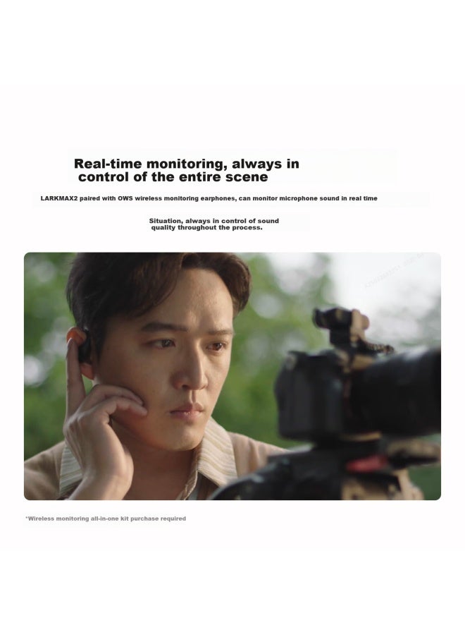 MOMA Mengma Lark Max 2 Wireless Lavalier Microphone, Professional Monitoring Microphone, Ai Noise Reduction, Real-time Internal Recording, Moma Menger One-to Microphone For Interviews And Commercial Shooting - Image 3