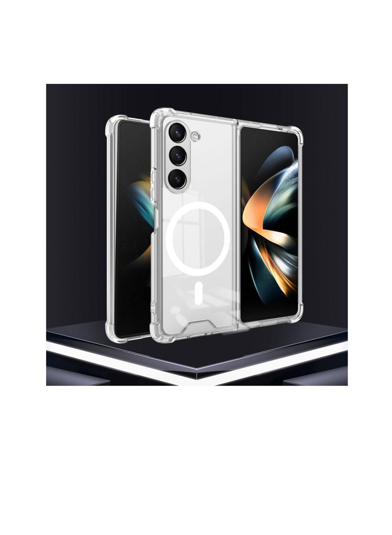 Case for Samsung Galaxy Z Fold 6 Clear Magnetic Compatible with Magsafe, Ultra-thin Transparent Anti-yellowing Protective Case, Hard PC Anti-scratch Protective Phone Case [Tempered Film Not Included] - Image 2