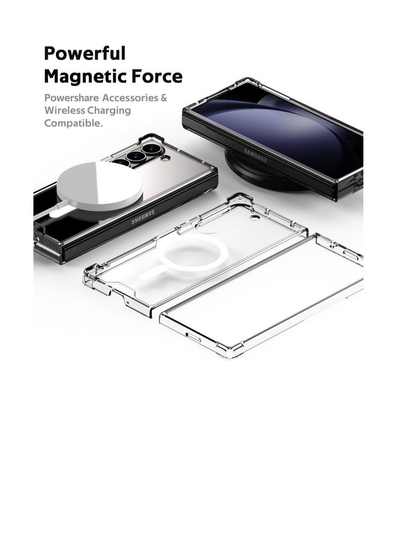 Case for Samsung Galaxy Z Fold 6 Clear Magnetic Compatible with Magsafe, Ultra-thin Transparent Anti-yellowing Protective Case, Hard PC Anti-scratch Protective Phone Case [Tempered Film Not Included] - Image 3