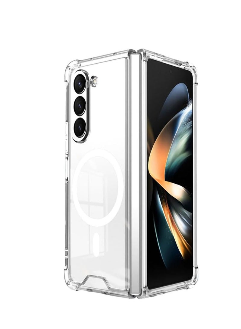 Case for Samsung Galaxy Z Fold 6 Clear Magnetic Compatible with Magsafe, Ultra-thin Transparent Anti-yellowing Protective Case, Hard PC Anti-scratch Protective Phone Case [Tempered Film Not Included] - Image 4