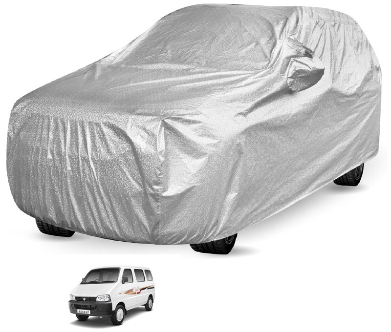 Auto Hub Waterproof Car Cover Compatible with Maruti Eeco with Mirror Pockets, Soft Cotton Lining, Eeco Car Cover Waterproof, Metallic Silver - Image 2