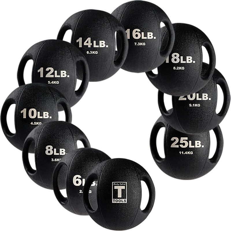 Body Solid Heavy-Duty Exercise Medicine Balls with Dual Handles, Durable Non Slip Rubber Grip Medicine Ball for Weights Training, Weightlifting & Core Workouts. - Image 4
