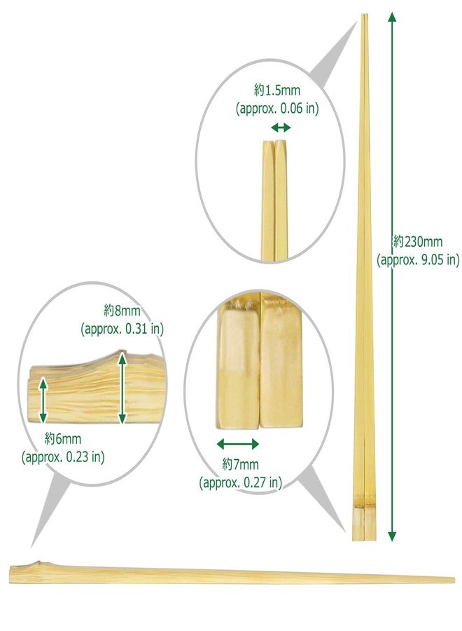 Morikuru Bamboo Chopsticks with a Top Joint 9.05 in (230mm), White Bamboo, Japanese Tableware, Tapered Chopsticks, Reusable, Made in Japan - Image 4