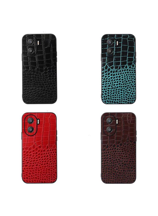 S-TOP Case For Honor X40i Crocodile Texture Genuine Leather Phone Case - Image 3
