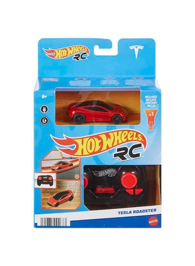 Hot Wheels سيارة تسلا رودستر بعجلات 1:64، لعبة التحكم عن بعد، قابلة لإعادة الشحن مع وحدة تحكم، سباق على المسار أو خارجه، للأطفال من سن 5 سنوات وما فوق - Image 4
