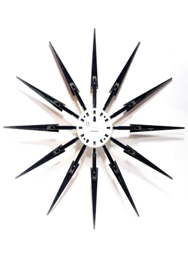 Infinity Instruments Celeste Starburst Wall Clock, Retro Midcentry Spoke Design, Easy to Hang Keyhole, 24 Inch, Multi-Colored - Image 2