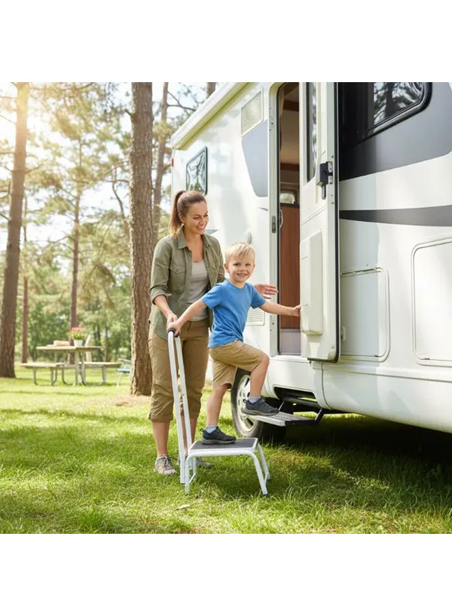 Black Folding Step Stool Portable RV Stool Heavy Duty Foldable Footstool WQ091063 12 - Image 3