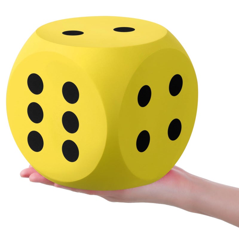 Shappy 6 Inches Foam Dice Fun Filled Large Educational Toy Kawaii Giant Dice Decorative Eva Foam Jumbo Cube Big Square Building Blocks for Game Nights Learning SessionsYellow1 Pc - Image 3