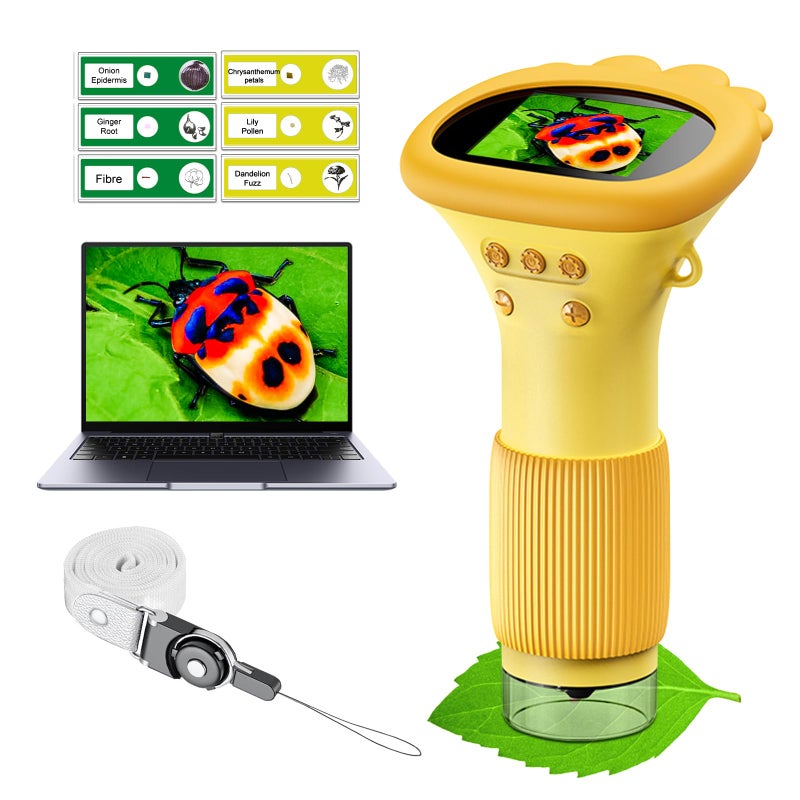 WINWEND Kids Microscope Pocket Microscope 1000X Portable Microscope for Kid Photo and Video Mini Microscopes 2 Digital Little Scientist Microscopes for 310 Age Years Old Boys Girls Toys Gifts - Image 2