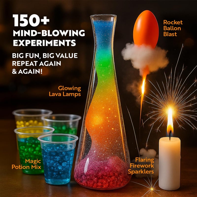 Playz Mega Kaboom! 150+ Explosive Science Experiments Kit for Kids Age 8-12 with 75 App & Video Guided Experiments - Chemistry Set STEM & Educational Toys & Gifts for Boys, Girls, Teenagers & Kids - Image 3