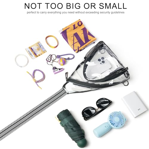 LATMAP Clear bags Stadium Approved Crossbody Sling Bag Fanny Pack Backpack Purses for Women Men Handbag for Stadium Events Black - Image 5