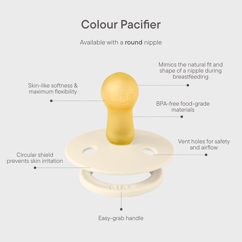 BIBS Round Nipple Pacifier X Liberty 2 Pack - Strawberries and Cream - Image 5