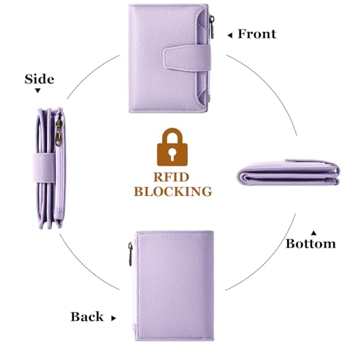 Airkit محفظة صغيرة للنساء من Airkit مع حماية RFID من الجلد الناعم قابلة للطي مع جيب بسحاب و4 نوافذ للهوية - Image 4