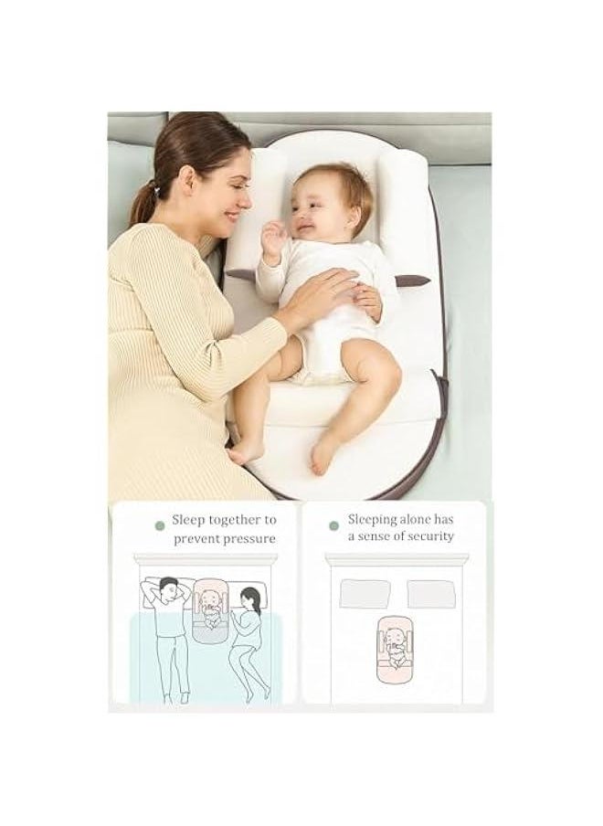 HOOKOR Baby Nests, Baby Lounger, Infant Travel Bed,Baby Nest Ultra Soft, Anti-spitting Ramp Pillow, 0-30° Height Adjustable Relieves Vomiting Milk, Intestinal Colic (Brown)  - Image 4