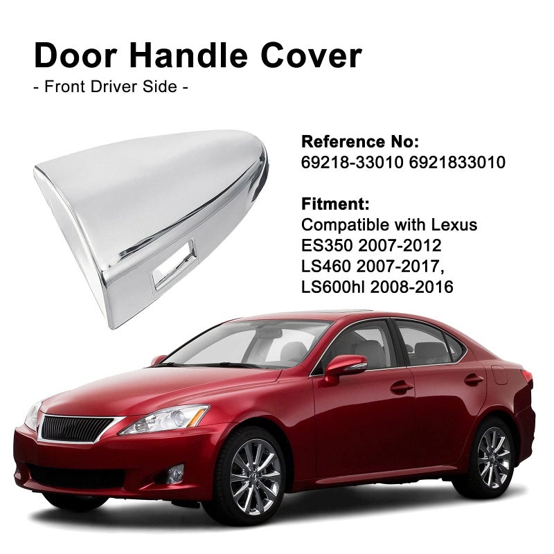 artapek Door Handle Cover Cap Chrome Plated Front Driver Side Compatible with Lexus ES350 2007-2012, LS460 2007-2017, LS600hl 2008-2016 - Image 2