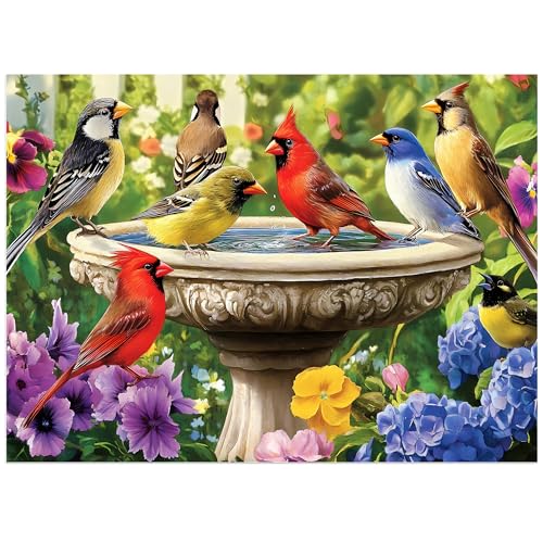 Jeacirio 500 Piece Puzzles for Adults Birds Jigsaw Puzzle 500 Piece for Adults Seniors Recycled Cardboard Large Piece Puzzle 500 Family Games Great Gift for Mom Dad Family Friends 205 x 15 in - Image 1