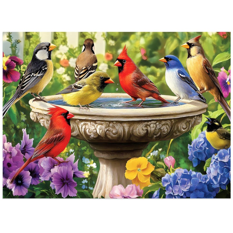 Jeacirio 500 Piece Puzzles for Adults Birds Jigsaw Puzzle 500 Piece for Adults Seniors Recycled Cardboard Large Piece Puzzle 500 Family Games Great Gift for Mom Dad Family Friends 205 x 15 in - Image 2