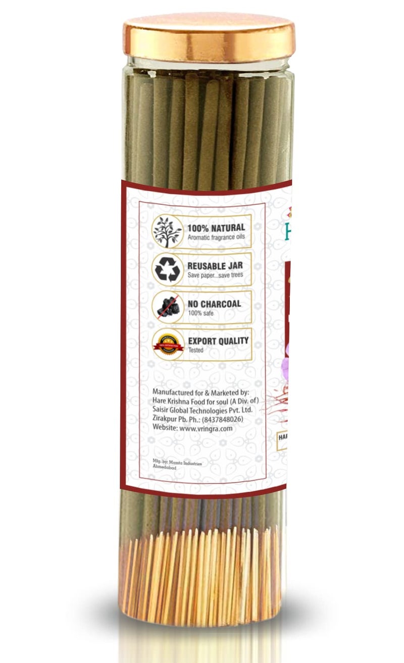Hare Krishna Food For Soul Hare Krishna Food For Soul Kesar Chandan Incense Sticks Low Smoke Charcoalfree Agarbatti Agarbatti for Pooja Sandalwood Agarbatti Sticks 200gm Pack of 2  - Image 4