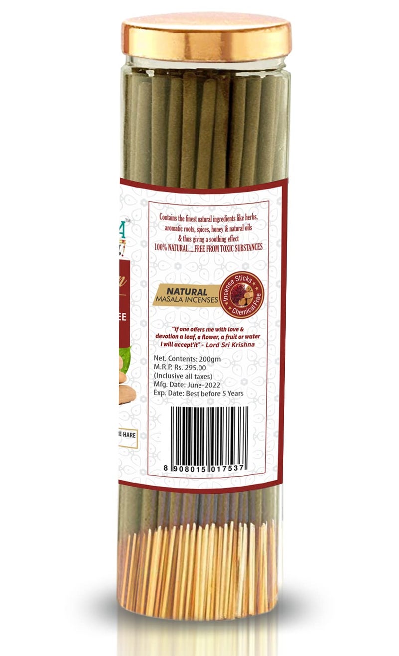 Hare Krishna Food For Soul Hare Krishna Food For Soul Kesar Chandan Incense Sticks Low Smoke Charcoalfree Agarbatti Agarbatti for Pooja Sandalwood Agarbatti Sticks 200gm Pack of 2  - Image 3