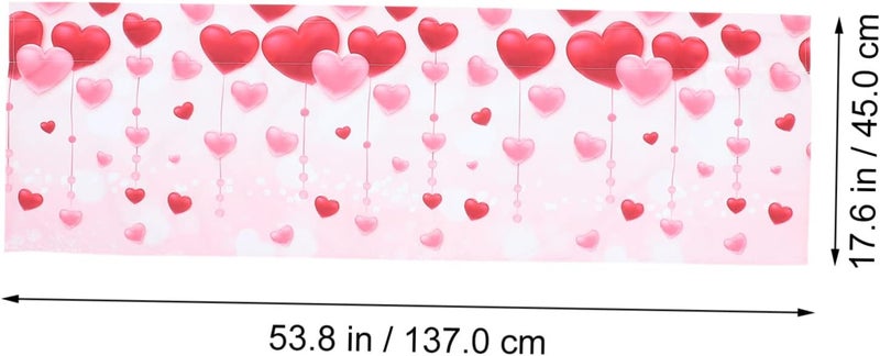 Mobestech 1pc Valentine's Day Themed Decorative Curtain for Kitchen Window Romantic Heart Print Design Comfortable Pongee Material Decor for Home Decoration - Image 3