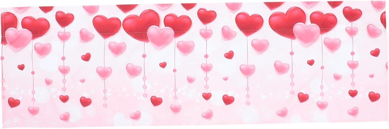 Mobestech 1pc Valentine's Day Themed Decorative Curtain for Kitchen Window Romantic Heart Print Design Comfortable Pongee Material Decor for Home Decoration - Image 1