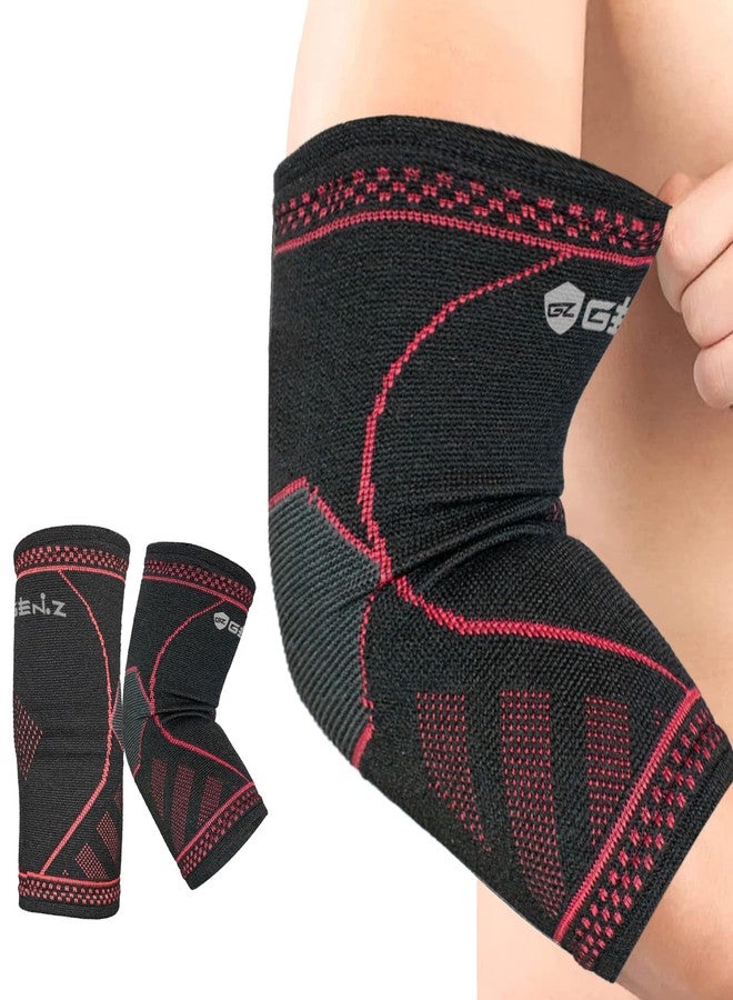 Genz Nylon Elbow Support For Gym Elbow Band For Pain Relief Tennis Elbow Band For Men & Women Tennis Elbow Support For Badminton Cricket & Sports Elbow Sleeves | Size - L - Image 1