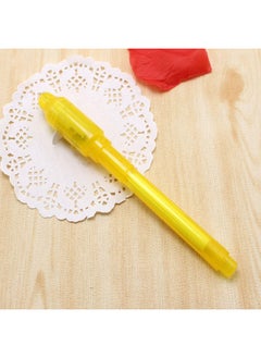 10-Piece Creative Magic UV Light Invisible Ink Marker Pen Set Yellow