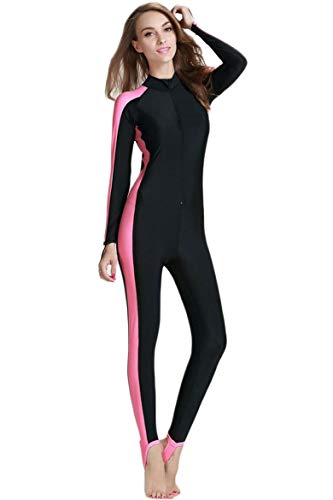 Cokar Long Sleeve Women's One Piece Swimsuit Surfing Suit Pink - Image 5