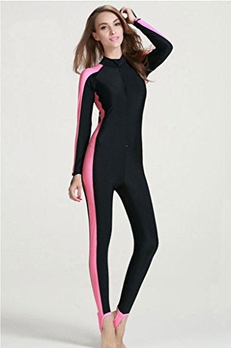 Cokar Long Sleeve Women's One Piece Swimsuit Surfing Suit Pink - Image 2