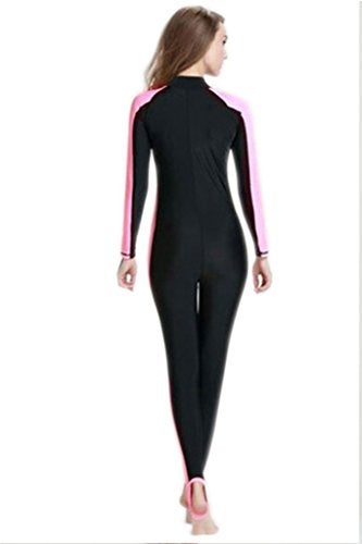 Cokar Long Sleeve Women's One Piece Swimsuit Surfing Suit Pink - Image 3