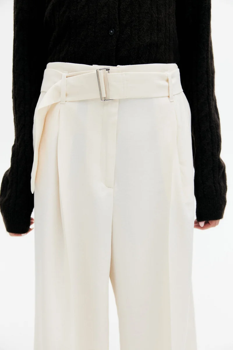H&M Wide belted trousers