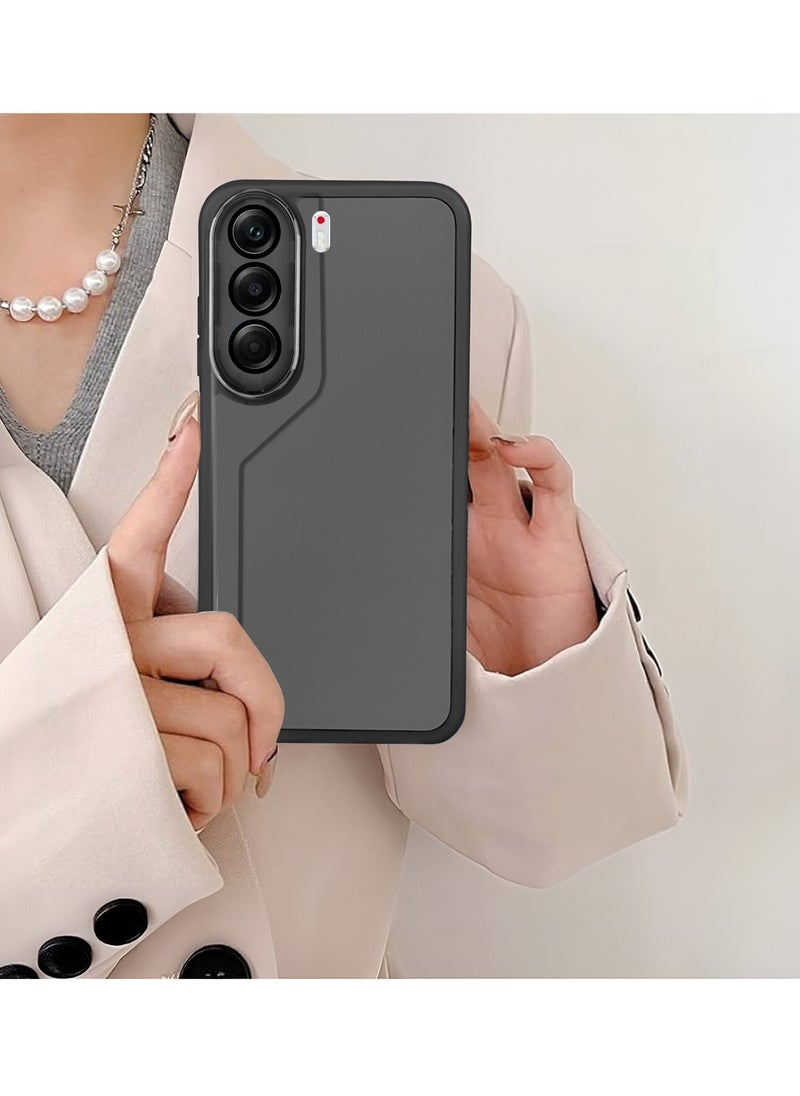 Wtech - Tecno Camon 40 Pro 5G 2025 Soft Transparent Camera Lens Protection TPU Silicone Ultra Thin Phone Stylish Electroplated Camera Border Back Case Cover - Black - Image 1