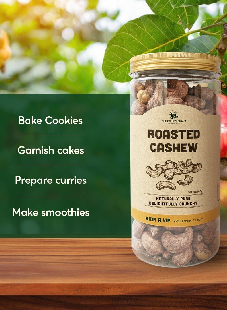 The Caphe Vietnam Premium Cashew Nuts - 500 G | Wood-Baked, Roasted Cashew | Salted with Skin | Size A VIP | Vietnamese Cashew, Ready-to-Eat Nuts - Image 5