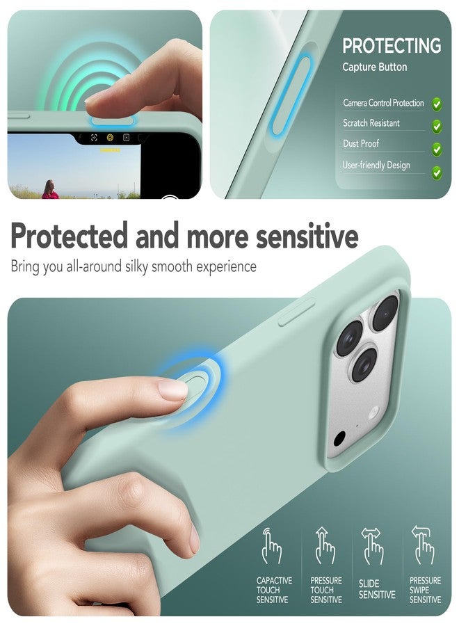 GONEZ Magnetic for iPhone 17 Pro Case, Compatible with MagSafe, [Screen Protector + Camera Lens Protector], Liquid Silicone Anti-Scratch Shockproof Protective Phone Case 6.3 inch, Mint Green - Image 5