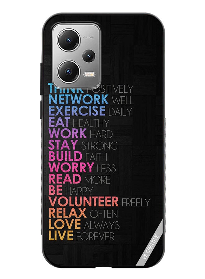 VR CREATIVE Protective Case Cover For Xiaomi Redmi Note 12 Think Positively Network Well Design Multicolour - Image 1